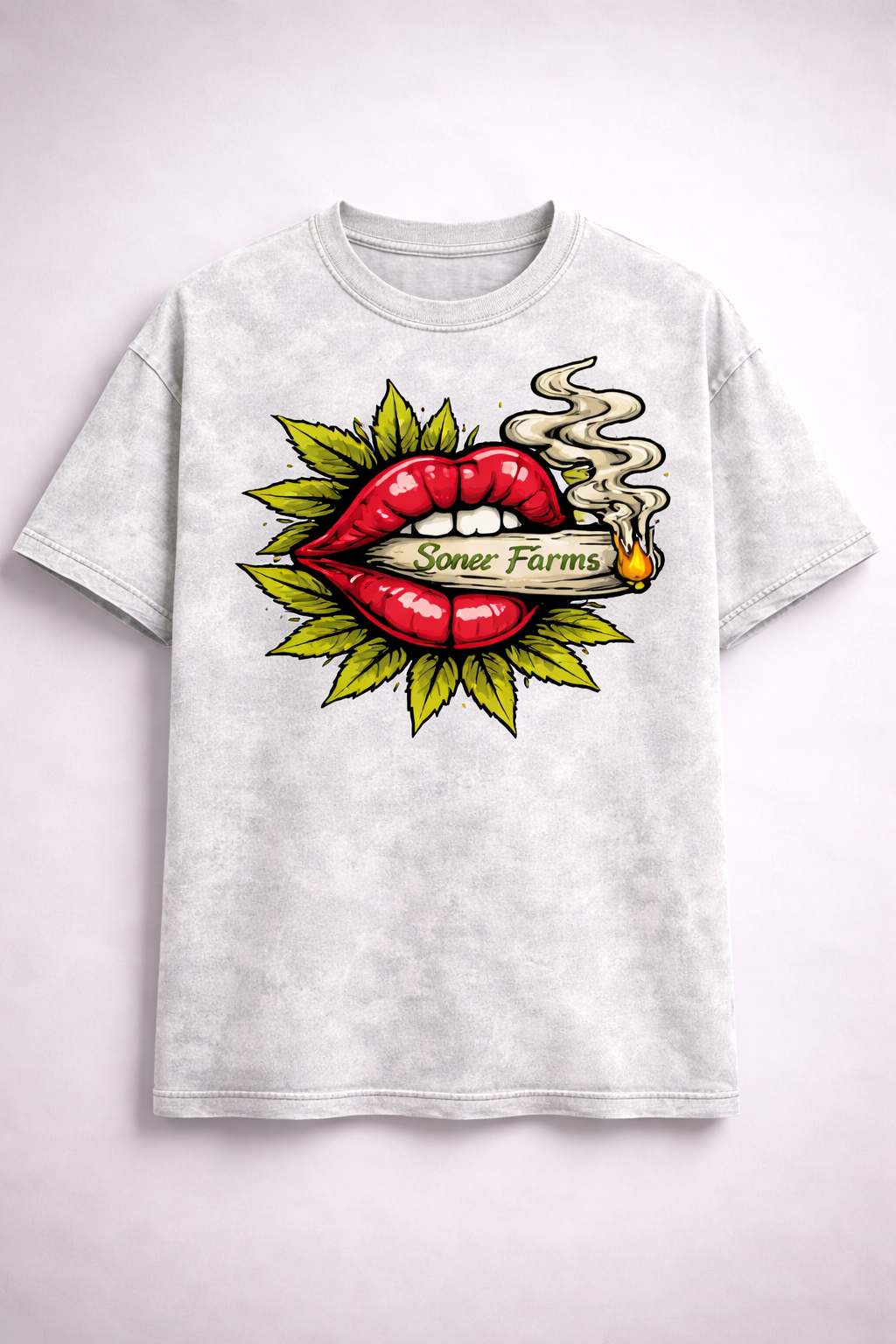 Stoner Farms Stoner Lips Acid Wash Tee