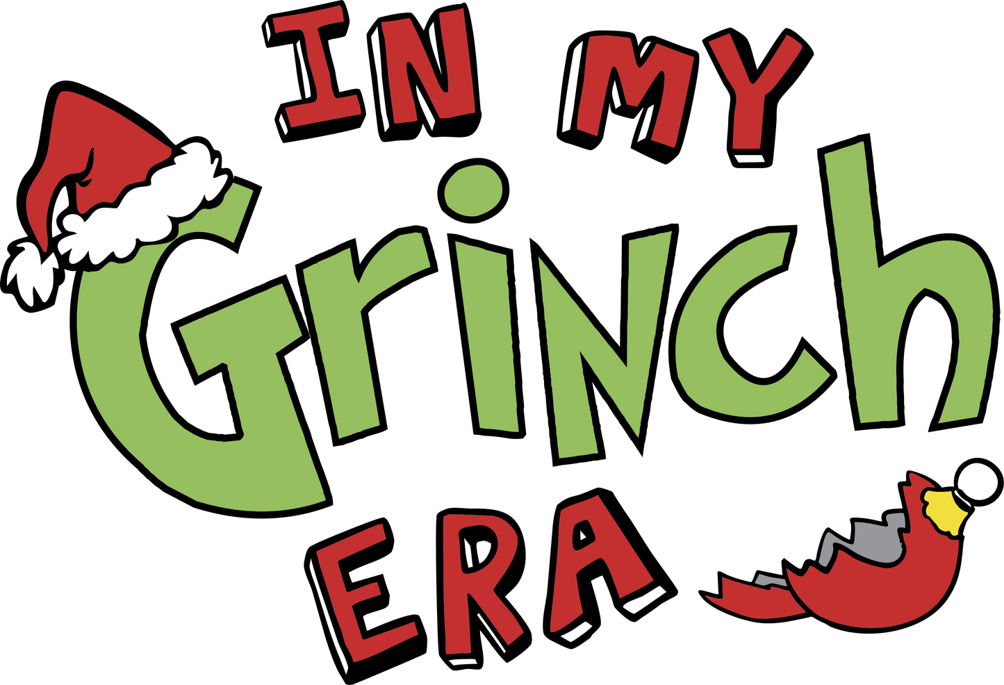 "In My Grinch Era” Christmas Tee – Funny Holiday Shirt, Grinch-Inspired Graphic Tee