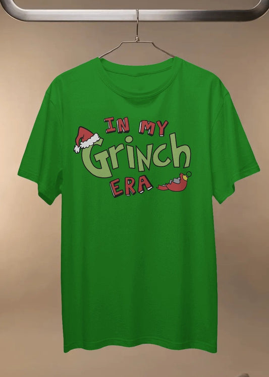 "In My Grinch Era” Christmas Tee – Funny Holiday Shirt, Grinch-Inspired Graphic Tee