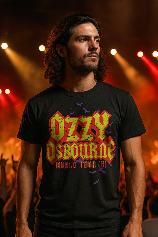 Ozzy Tribute 1981 World Tour T-Shirt | Vintage Rock Concert Tee | Heavy Metal Band Tribute Shirt
